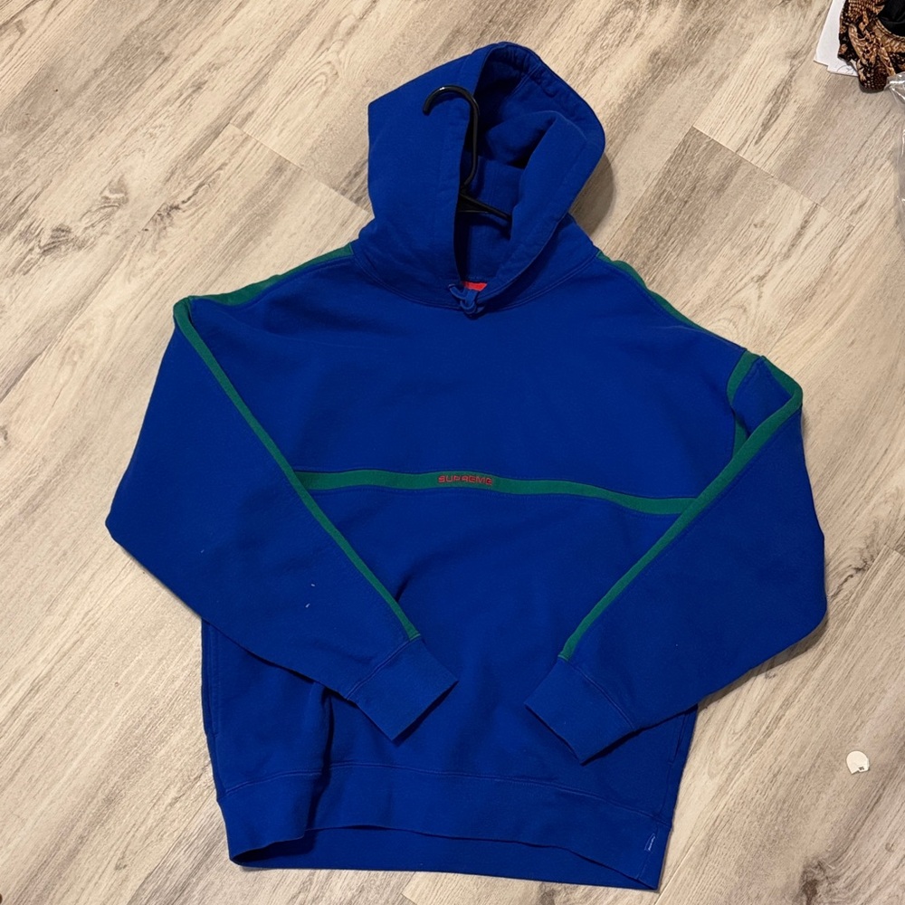 Supreme Royal Blue and Green Hoodie
